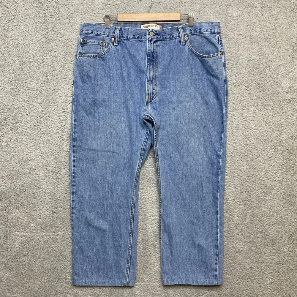 Levi's 505 Jeans Men 42x30 Blue Denim Med Wash Straight Fit 100% Cotton Casual